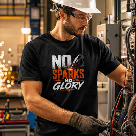 スパークなしでは栄光なし!面白い溶接作業 Tシャツ