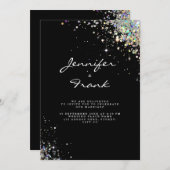 スパークエレガントリーグリッターブラックモダンI 招待状 (正面/裏面)