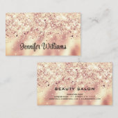 スパークエレガントリーグリッターメイクアップアーティスト美しい金ゴールド 名刺 (正面/裏面)