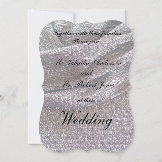 スパークエレガントリーシルバー結婚式招待状 招待状 (正面)