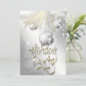 スパークエレガントリーシルバー&金ゴールドホリデーパーティー 招待状 (スタンド正面)