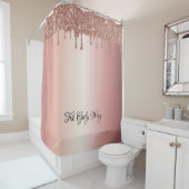 スパークエレガントリーピンクの滴下シャワーカーテン シャワーカーテン (インサイチュ)