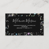 スパークエレガントリーホログラフィックグリッター美しいブラック 名刺 (裏面)