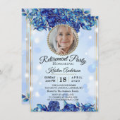 スパークエレガントリー金ゴールド退職パーティの招待状 招待状 (正面/裏面)