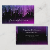 スパークエレガントルパープルクリスタルラインストンブラック 名刺 (正面/裏面)