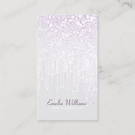 スパークエレガントルホワイトグリッタードリップ淡い灰色 名刺