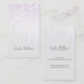 スパークエレガントルホワイトグリッタードリップ淡い灰色 名刺 (正面/裏面)