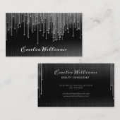 スパークエレガントル白色結晶ラインストンブラック 名刺 (正面/裏面)