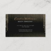 スパークエレガントル金ゴールド結晶ラインストーンブラック 名刺 (裏面)