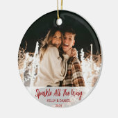 スパークオールウェイカップルフォトオーナメント セラミックオーナメント (左)