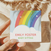 スパークカラフルリーレインボークラウドカスタム スクエア名刺