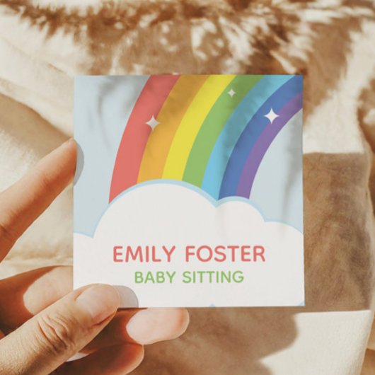 スパークカラフルリーレインボークラウドカスタム スクエア名刺