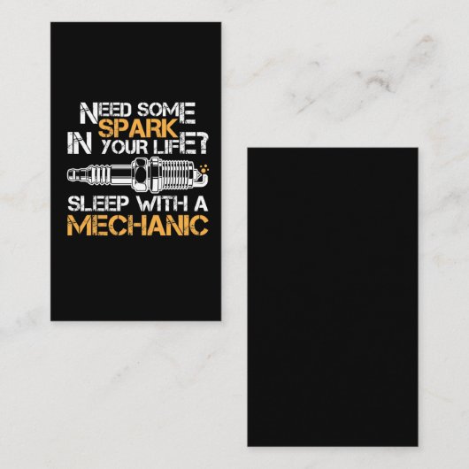 スパークカーの整備士技術者と寝る 名刺 (正面/裏面)