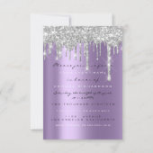 スパークグリッタードリップシルバーパープルグレーブライダル16th 招待状 (正面)