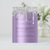 スパークグリッタードリップシルバーパープルグレーブライダル16th 招待状 (スタンド正面)