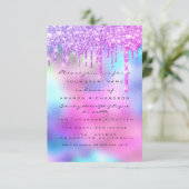 スパークグリッタードリップシルバーユニコーンピンクブライド16th 招待状 (スタンド正面)