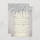 スパークグリッタードリップスシルバースモークブライダルスウィート16th 招待状 (正面/裏面)