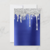 スパークグリッタードリップスシルバーネイビーブライダルスウィート16th 招待状 (裏面)