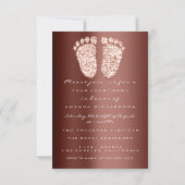 スパークグリッタードリップスバラブラウンベビーシャワー足 招待状 (正面)