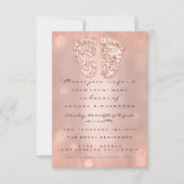 スパークグリッタードリップバラガールボーイベビーシャワー足 招待状 (正面)