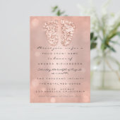 スパークグリッタードリップバラガールボーイベビーシャワー足 招待状 (スタンド正面)