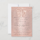 スパークグリッタードリップバラグリッターベビーシャワー足 招待状 (正面)