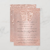 スパークグリッタードリップバラグリッターベビーシャワー足 招待状 (正面/裏面)