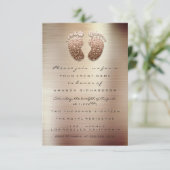 スパークグリッタードリップバラスキニーベビーシャワー足 招待状 (スタンド正面)