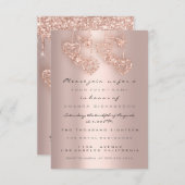 スパークグリッタードリップバラハートマザーズ日ベビー 招待状 (正面/裏面)