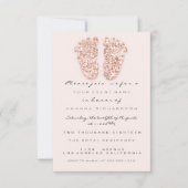 スパークグリッタードリップバラベビーシャワーガールボーイ足 招待状 (正面)