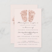 スパークグリッタードリップバラベビーシャワーガールボーイ足 招待状 (正面/裏面)