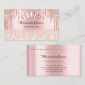 スパークグリッターバラスパーク爪、 ネイルアーティストドリップピンク 予約カード (正面/裏面)