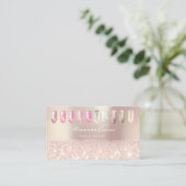 スパークグリッターバラ金ゴールド爪、 ネイルアーティストアポイントメント 予約カード (スタンド正面)