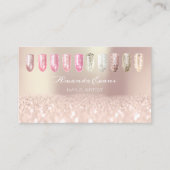 スパークグリッターバラ金ゴールド爪、 ネイルアーティストアポイントメント 予約カード (正面)