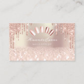 スパークグリッターバラ金ゴールド爪、 ネイルアーティストドリップ 予約カード (正面)