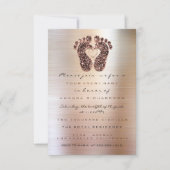 スパークグリッターベビーシャワー足バラスキニールクス 招待状 (正面)