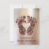 スパークグリッターベビーシャワー足バラスキニールクス 招待状 (裏面)