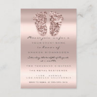 スパークグリッターベビーシャワー足バラピンク赤面VIP