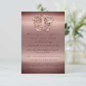 スパークグリッターベビーシャワー足バラ金ゴールドスキニー 招待状 (スタンド正面)