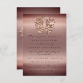 スパークグリッターベビーシャワー足バラ金ゴールドスキニー 招待状 (正面/裏面)