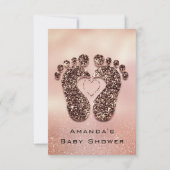 スパークグリッターベビーシャワー足バラ金ゴールドGlam VIP 招待状 (裏面)