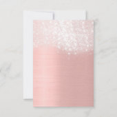 スパークグリッターホワイトローズ金ゴールドブライダルスウィート16th 招待状 (裏面)