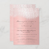 スパークグリッターホワイトローズ金ゴールドブライダルスウィート16th 招待状 (正面/裏面)