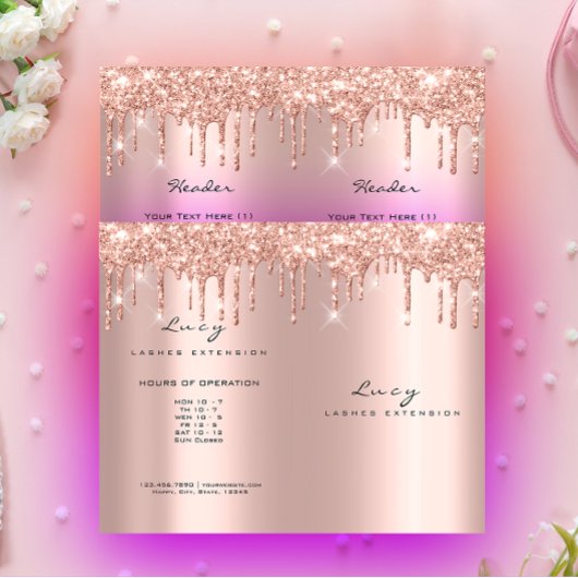 スパークグリッターメイクアップ目のラッシュプライスのリーフレットバラ チラシ