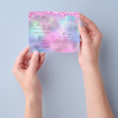 スパークグリッターメイクアップ目のラッシュプライスのリーフレットピンク チラシ (手)