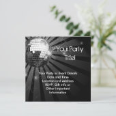 スパークシルバースパークルディスコボールパーティー 招待状 (スタンド正面)