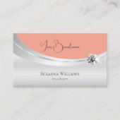 スパークスタイリッシュリーダイヤモンド付きコーラルシルバーデコール 名刺 (正面)