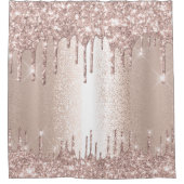 スパークドリップグリッター効果赤面バラガーリーエレガント シャワーカーテン (正面)