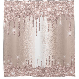 スパークドリップグリッター効果赤面バラガーリーエレガント シャワーカーテン