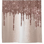 スパークドリップグリッター効果赤面バラガーリースキニー シャワーカーテン (正面)